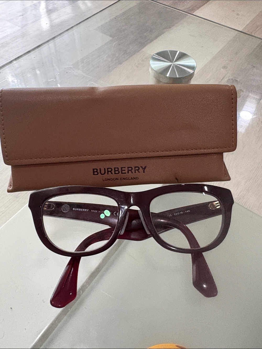 BURBERRY Reading Glasses  Check Red & Gold Frames